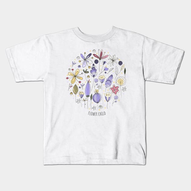 Flower Child Kids T-Shirt by FluxionHub